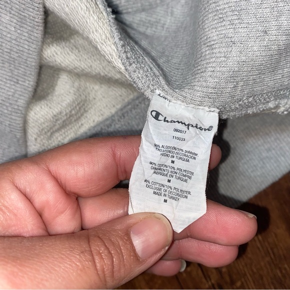 Champion Grey Unisex Reverse Weave High Neck Pullover Sweater Medium - Picture 7 of 8